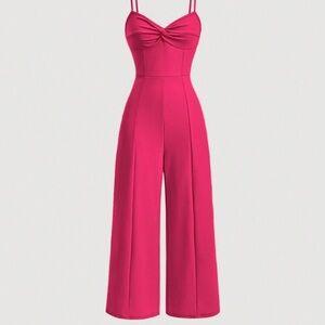SHEIN Fuchsia Sleeveless Jumpsuit